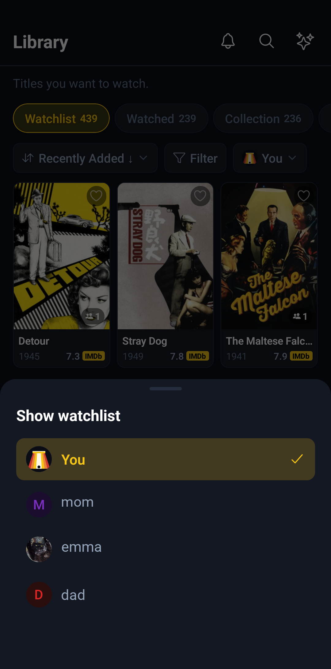 Household screen of the app